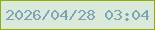 文字の大きさ：4、枠の色：8db003、背景の色：dae9dc、文字の色：7ba6b1 無料ブログパーツのブログ時計