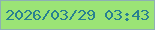 文字の大きさ：1、枠の色：8db0b3、背景の色：9be476、文字の色：288190 無料ブログパーツのブログ時計
