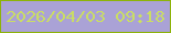 文字の大きさ：2、枠の色：8db309、背景の色：aaa2d6、文字の色：cadd65 無料ブログパーツのブログ時計