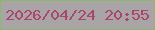 文字の大きさ：5、枠の色：8db66f、背景の色：a9a4a5、文字の色：ab456b 無料ブログパーツのブログ時計