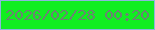 文字の大きさ：2、枠の色：8db6dd、背景の色：11ee21、文字の色：6b8372 無料ブログパーツのブログ時計