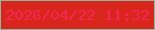 文字の大きさ：4、枠の色：8db9a1、背景の色：d8261d、文字の色：f82654 無料ブログパーツのブログ時計