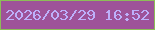 文字の大きさ：3、枠の色：8dbc58、背景の色：9e5299、文字の色：bdb0fa 無料ブログパーツのブログ時計