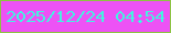 文字の大きさ：5、枠の色：8dc343、背景の色：ed52f5、文字の色：44f2e1 無料ブログパーツのブログ時計
