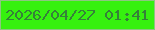 文字の大きさ：5、枠の色：8dc681、背景の色：36f10f、文字の色：358139 無料ブログパーツのブログ時計