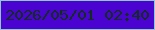 文字の大きさ：1、枠の色：8dc9d3、背景の色：4a03d0、文字の色：122d1e 無料ブログパーツのブログ時計