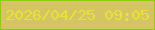 文字の大きさ：5、枠の色：8dcb0b、背景の色：d4c463、文字の色：e7e435 無料ブログパーツのブログ時計