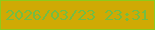 文字の大きさ：2、枠の色：8dcb1c、背景の色：cfaa04、文字の色：73bd43 無料ブログパーツのブログ時計