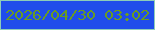 文字の大きさ：4、枠の色：8dcdb8、背景の色：204deb、文字の色：699b24 無料ブログパーツのブログ時計