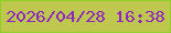 文字の大きさ：4、枠の色：8dcf22、背景の色：bec84f、文字の色：8f26bd 無料ブログパーツのブログ時計