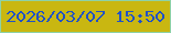 文字の大きさ：4、枠の色：8dd1a7、背景の色：c9b711、文字の色：2051c7 無料ブログパーツのブログ時計