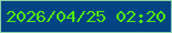 文字の大きさ：2、枠の色：8dd3a8、背景の色：034485、文字の色：4cec09 無料ブログパーツのブログ時計