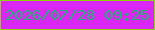文字の大きさ：1、枠の色：8dd40b、背景の色：da27f5、文字の色：1eb277 無料ブログパーツのブログ時計