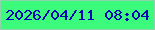 文字の大きさ：2、枠の色：8dd4ad、背景の色：3bfa7c、文字の色：0404b8 無料ブログパーツのブログ時計