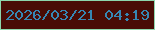 文字の大きさ：5、枠の色：8dd6ad、背景の色：490c06、文字の色：3687b4 無料ブログパーツのブログ時計