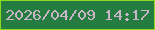 文字の大きさ：5、枠の色：8dda21、背景の色：257c41、文字の色：cab5c8 無料ブログパーツのブログ時計