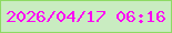 文字の大きさ：2、枠の色：8dda63、背景の色：c9ecc1、文字の色：fc05f3 無料ブログパーツのブログ時計