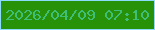 文字の大きさ：1、枠の色：8ddbfa、背景の色：279108、文字の色：3ebe78 無料ブログパーツのブログ時計