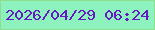 文字の大きさ：1、枠の色：8ddf8d、背景の色：8df2be、文字の色：651bc2 無料ブログパーツのブログ時計