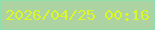文字の大きさ：2、枠の色：8de0ad、背景の色：add3a3、文字の色：daf829 無料ブログパーツのブログ時計