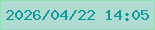 文字の大きさ：4、枠の色：8de1b3、背景の色：b0dbd0、文字の色：0f999f 無料ブログパーツのブログ時計