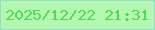 文字の大きさ：1、枠の色：8de1c6、背景の色：b4f7b1、文字の色：4bde51 無料ブログパーツのブログ時計