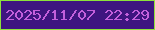 文字の大きさ：1、枠の色：8de23b、背景の色：3e1580、文字の色：c360dc 無料ブログパーツのブログ時計