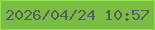 文字の大きさ：2、枠の色：8de347、背景の色：79bd44、文字の色：585e5e 無料ブログパーツのブログ時計