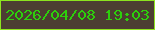文字の大きさ：3、枠の色：8de41f、背景の色：4c3e32、文字の色：2dcf0c 無料ブログパーツのブログ時計