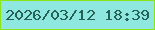 文字の大きさ：3、枠の色：8de518、背景の色：8ee8df、文字の色：266156 無料ブログパーツのブログ時計