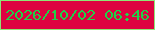 文字の大きさ：1、枠の色：8de676、背景の色：dd0341、文字の色：1fd148 無料ブログパーツのブログ時計