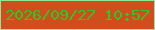 文字の大きさ：5、枠の色：8de797、背景の色：d24d1d、文字の色：2ac925 無料ブログパーツのブログ時計