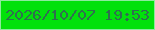 文字の大きさ：2、枠の色：8dea9e、背景の色：02e10b、文字の色：2f6f4f 無料ブログパーツのブログ時計