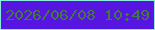 文字の大きさ：4、枠の色：8debde、背景の色：5615e1、文字の色：41793f 無料ブログパーツのブログ時計