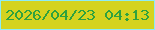 文字の大きさ：2、枠の色：8decf6、背景の色：d5d31f、文字の色：2fa23e 無料ブログパーツのブログ時計