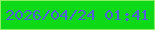 文字の大きさ：2、枠の色：8ded67、背景の色：0dd916、文字の色：4e61d8 無料ブログパーツのブログ時計