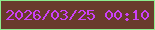文字の大きさ：2、枠の色：8ded8d、背景の色：693b2c、文字の色：cc40f7 無料ブログパーツのブログ時計