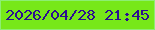 文字の大きさ：1、枠の色：8dee73、背景の色：77e819、文字の色：2c0e90 無料ブログパーツのブログ時計