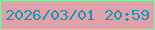 文字の大きさ：1、枠の色：8dee9e、背景の色：dfa1ac、文字の色：1995b0 無料ブログパーツのブログ時計