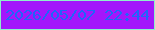 文字の大きさ：5、枠の色：8defcb、背景の色：a316fb、文字の色：1e65fa 無料ブログパーツのブログ時計