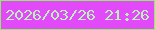 文字の大きさ：2、枠の色：8df064、背景の色：e249f8、文字の色：b8f2b8 無料ブログパーツのブログ時計