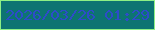 文字の大きさ：4、枠の色：8df085、背景の色：0d7472、文字の色：2d4cc9 無料ブログパーツのブログ時計