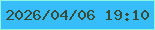 文字の大きさ：4、枠の色：8df5e0、背景の色：36bdfa、文字の色：374b38 無料ブログパーツのブログ時計
