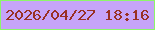 文字の大きさ：5、枠の色：8df669、背景の色：c6a4f8、文字の色：993022 無料ブログパーツのブログ時計