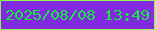文字の大きさ：5、枠の色：8df74d、背景の色：812adf、文字の色：16e944 無料ブログパーツのブログ時計