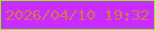 文字の大きさ：3、枠の色：8df80e、背景の色：c82dfd、文字の色：d3774b 無料ブログパーツのブログ時計