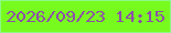文字の大きさ：5、枠の色：8df885、背景の色：77fb1e、文字の色：8e4fa8 無料ブログパーツのブログ時計