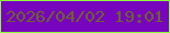 文字の大きさ：4、枠の色：8dfa3d、背景の色：7805be、文字の色：6c622b 無料ブログパーツのブログ時計
