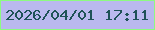 文字の大きさ：2、枠の色：8dfb81、背景の色：bab9ee、文字の色：1f5257 無料ブログパーツのブログ時計