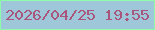 文字の大きさ：3、枠の色：8dfba8、背景の色：9ec8da、文字の色：a8567c 無料ブログパーツのブログ時計